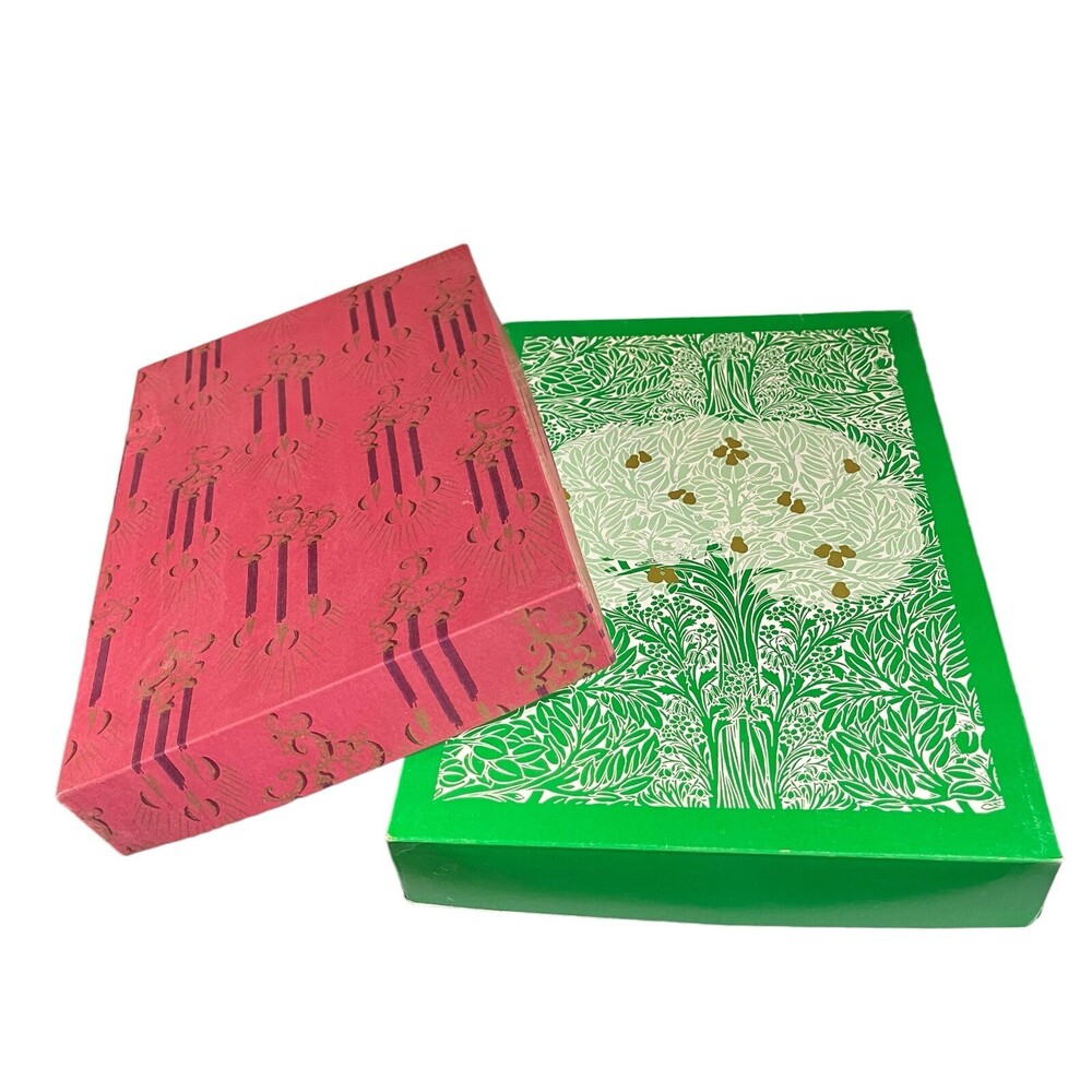 Set 2 VTG 50s 60s Christmas Department Store Shirt Size Cardboard Gift Boxes